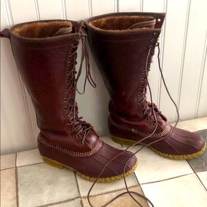 LL Bean Tall Lace-up Boots sz9